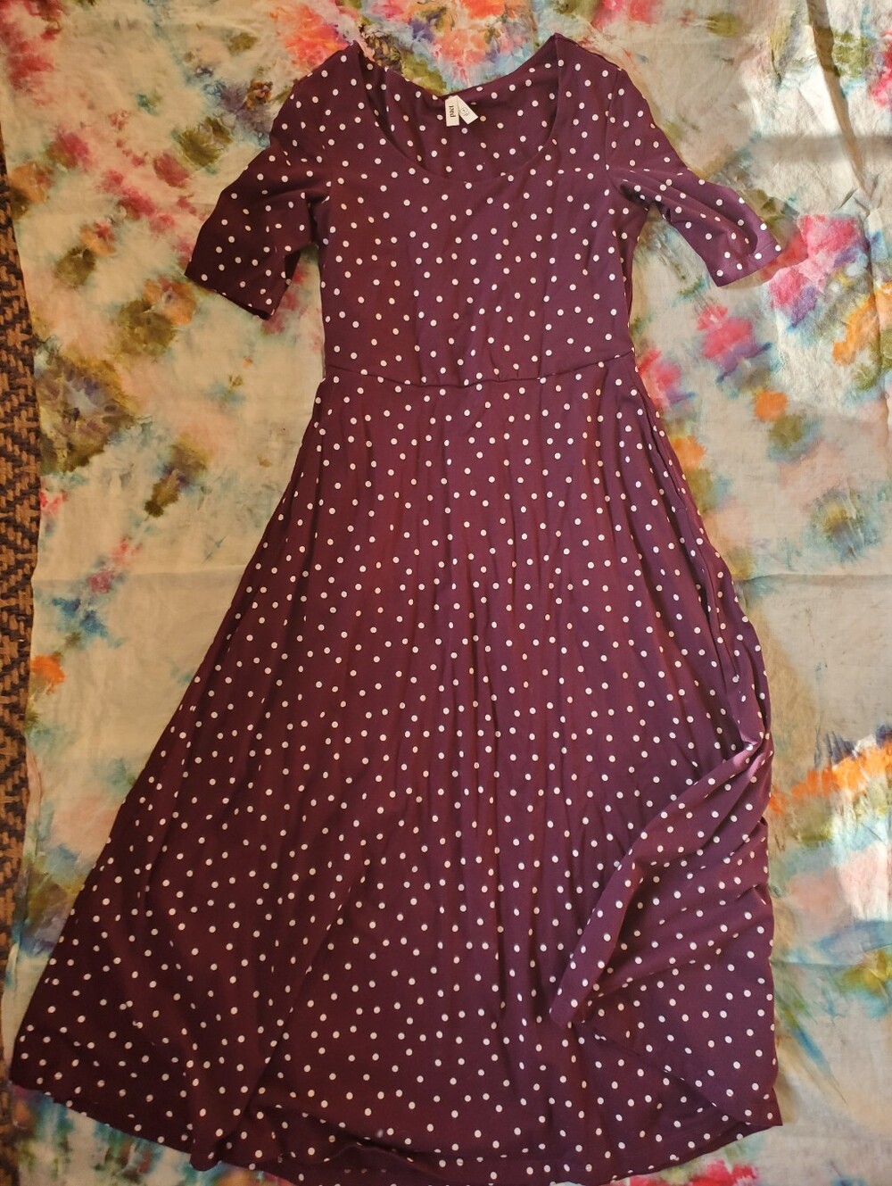 Pact Plum Polka Dot Maxi Dress